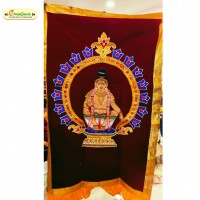 Sri Ayyappa Velvet Curtain(4x7 FEET)